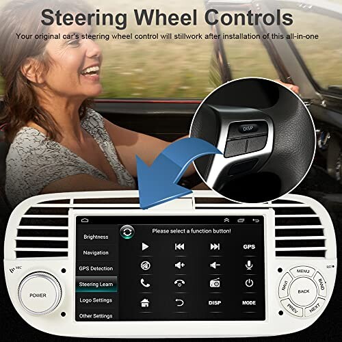 フィアット500純正7インチタッチパネルモニター フィアット500