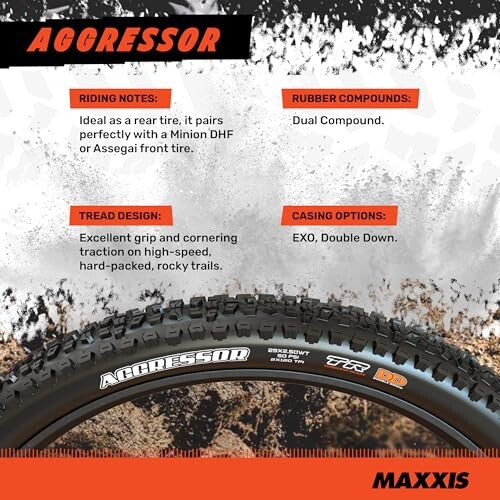 タイヤ (70cm x 5.8cm , Black) - Maxxis Aggressor EXO/TR Tyre - 70cm