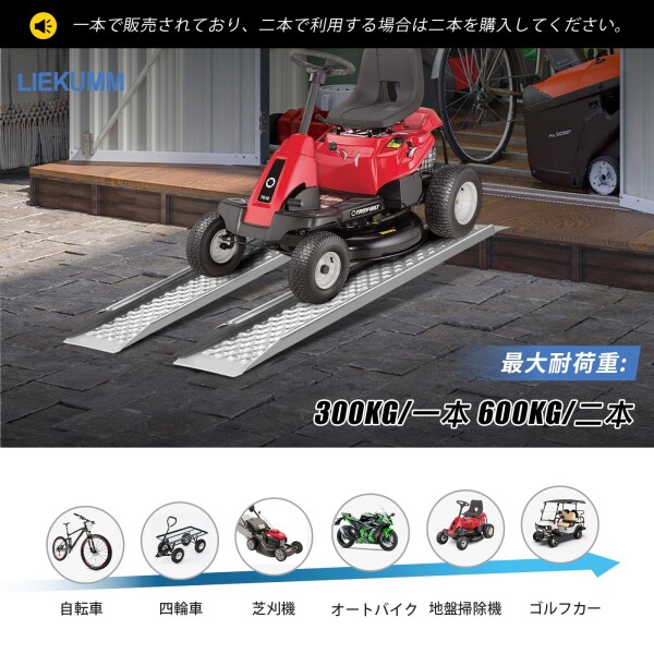 LIEKUMM バイク スロープ 長さ100cm*幅21.5cm ラダーレール 耐
