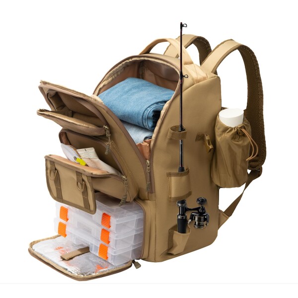 釣り バッグ フィッシングリュック 釣りバッグ タックルバッグ アウトドア リュック 多機能 防水 大容量 軽量 ロッドケース フィッシング 遠征