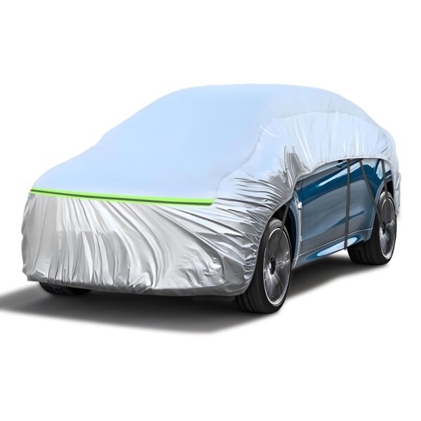 Syncnika 車ハーフカバー 大型SUV車カバー 車汎用カバー ボディカバー 防水 300D生地 ハリア/アウトランダー PHEV/CX-8など 防塵紫外線 黄砂/雪対策 防風ロープ付き シルバー 四季対応 500*190*185Cの通販は