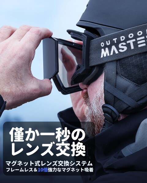 OutdoorMaster) Falcon スキーゴーグル ダブルレンズ 180°広視野