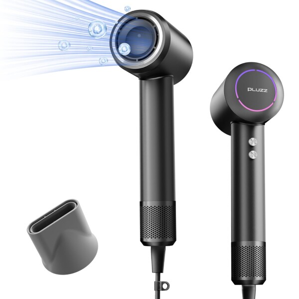 PLUZZ大風量ドライヤー 軽量?美髪ヘアドライヤー 2.7億高濃度マイナスイオンヘアケアと強力ブラシレスモーター -12種類のモード NTC温度制御 過熱防止 - コンパクト 静音 ダイフウリョウ 1