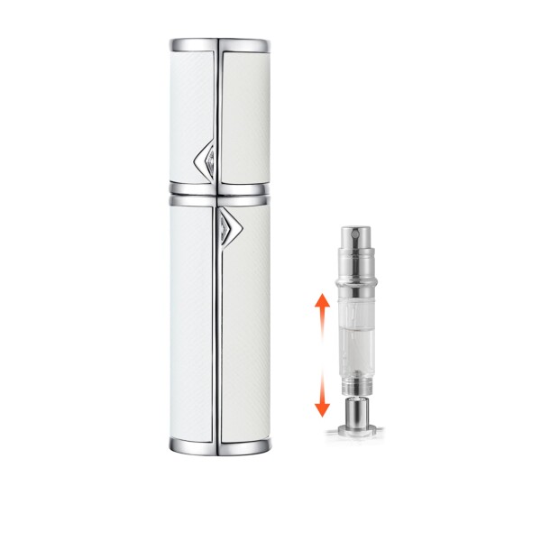BaraRose アトマイザー 香水 アトマイザー 底部充填5ml 高級レザーケース・携帯用ミニ ポータブル クイック 香水噴霧器 ワンタッチ補充 漏れない コンパクトデザイン 小分けボトル 旅行 デ 詰替容器・アトマイザー