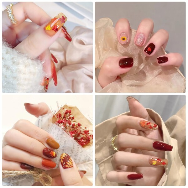 もみじネイルパーツ Chisafly ネイルシール 秋 紅葉 もみじ ネイルパーツ 秋期 秋冬