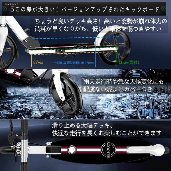 キックボード キックスクーター 折り畳み式 子供 大人用 4段階高さ調整