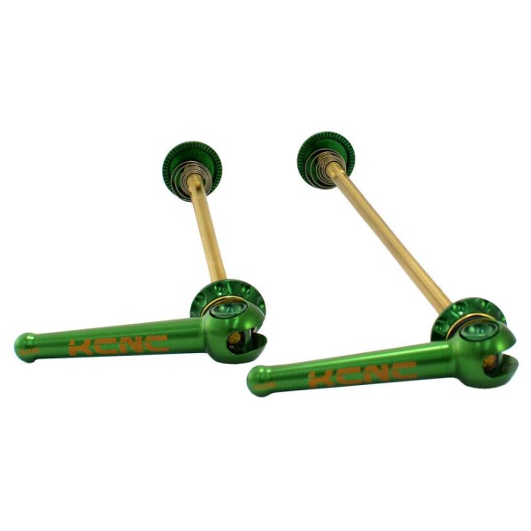 KCNC Grooving QR Road Titanium Axle Hub Skewer, Green, KQR05-001GR
