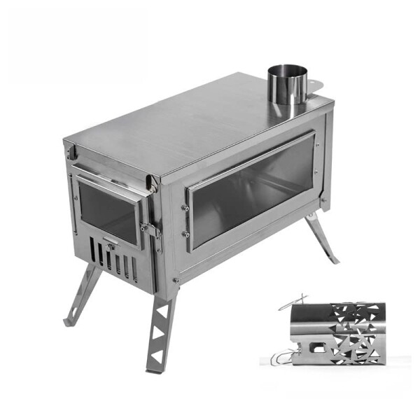 薪ストーブ 収納袋つき 煙突つき 折りたたみ アウトドア キャンプ クッキング コンパクト 調理器具 料理 屋外 焚き火台 ツーリング バーベキュー BBQ ウッドストーブ 暖炉 冬 暖房器具 軽