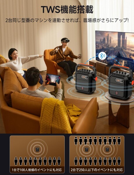 JYX ワイヤレスマイク スピーカーセット 拡声器 Bluetooth 5.0対応