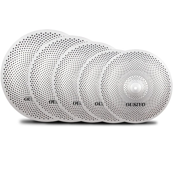 ミュート ローボリューム シンバル ハイハット クラッシュ ライド シンバル 5枚パック(14in HH＊2+16in+18in+20in) 初心者 ドラム練習向け ケース付け OUSIYO