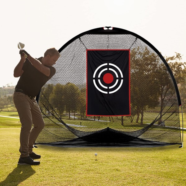 OKAYES ゴルフネット 折りたたみ 室内屋外兼用 練習用 大型 防球ネット アプローチ練習 キャリーバッグ付き 簡単設置 2.4×2.1×2.1m