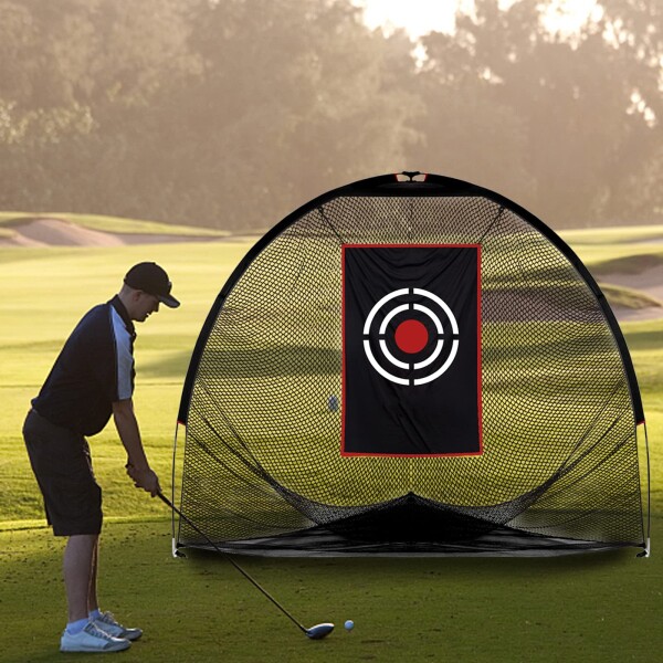 OKAYES ゴルフネット 折りたたみ 室内屋外兼用 練習用 大型 防球ネット アプローチ練習 キャリーバッグ付き 簡単設置 2.4×2.1×2.1m