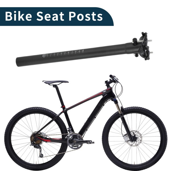 TUCKBOLD 自転車シートポスト 軽量 自転車 サドルポスト シートチューブ マットブラック 1個 27.2x350mm カーボンファイバー