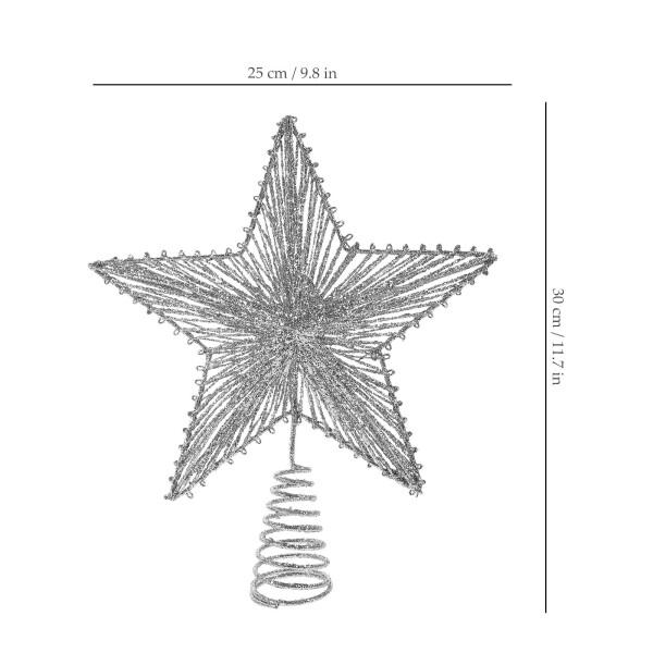 Lurrose クリスマスツリー トップスター 鉄製 星型 オーナメント 30cm
