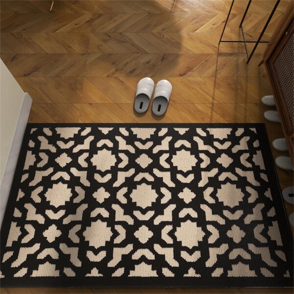 brontier 玄関マット 室内 おしゃれ 玄関マット 屋外 泥落とし 北欧 和モダン ドアマット 滑り止め 吸水 丸洗い 防音 家庭用 足ふきマット 床マット 業務用 大きめ 和風 洋風 耐摩耗 (80*100cm,
