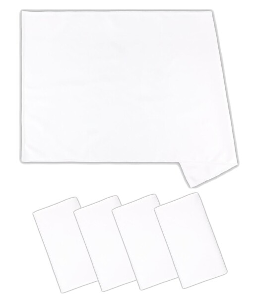 (GJTr) 食器拭き グラス拭き キッチンクロス 食器 グラス クロス ふきん 大判 40×70cm (ホワイト, 5)