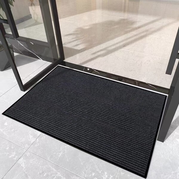 (Bcrio)玄関マット 屋外 大判 室内 滑り止め 業務用 家庭用 吸水 泥落とし エントランスマット オフィス お店(ブラック90*500)