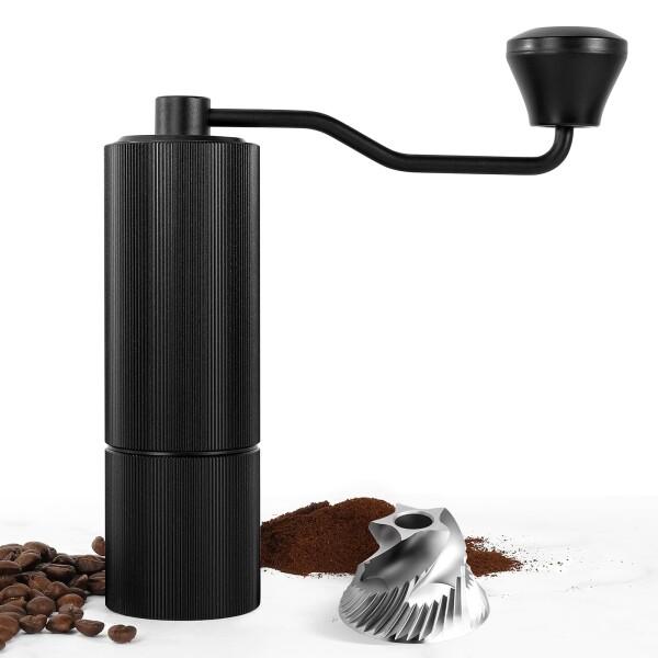 Sunnecko コーヒーミル 手動 手挽き コーヒーグラインダー ステンレス臼 36段階粗さ調整可能 ブラシ付き 容量25g 軽量 省力 アウトドア 持ち運びやすい お手入れ簡単 家庭用 (ブラック)