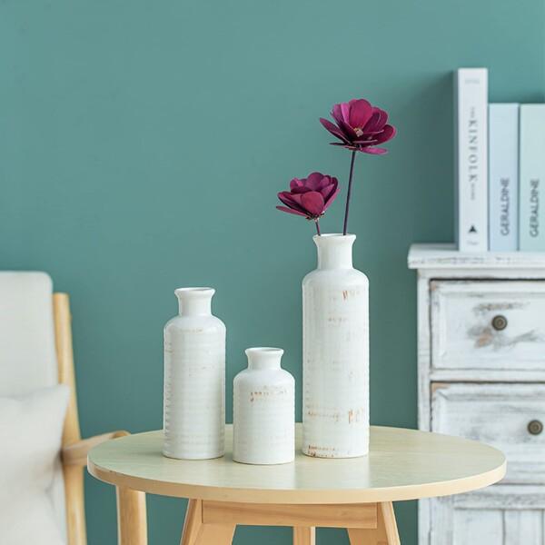 透かし彫り模様　壺型 一輪挿し　3点セット 透かし彫り模様 壺型 一輪挿し 3点セット