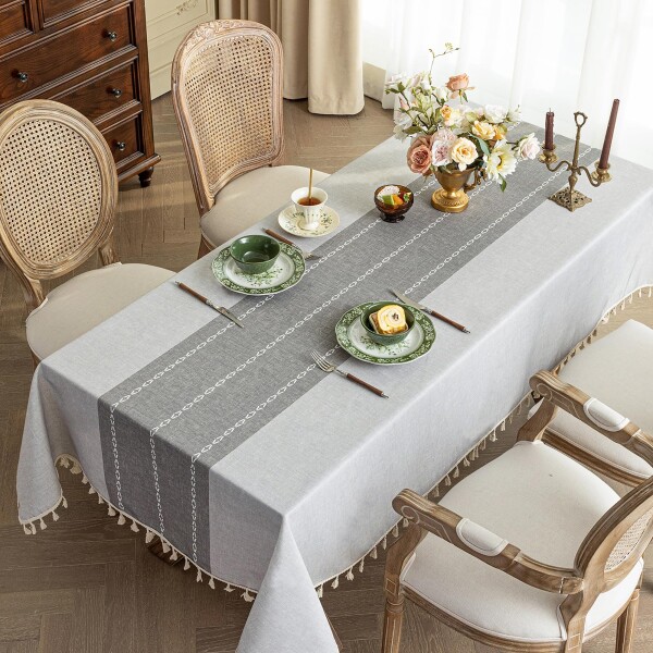 SXYITEテーブルクロス 撥水 北欧 table cloth 長方形 無地 防水 防油 汚れ防止 おしゃれ 厚手 高級テーブルクロス フリンジ付き 滑り止め 正方形 装飾 生地 イベント ダイニング テーブルクロ
