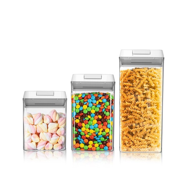 密閉食品保管容器 - メカニカルシリコンシールキャニスター - BPAフリー - 約350ml 500ml 750ml