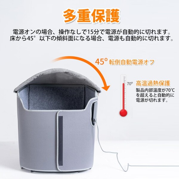 MACOLAUDER デスクヒーター 5階段温度 6種類定時 遠赤外線 パネル ヒーター 足元 六面折り畳み式 30秒快熱 乾燥なし 踏み型 踏み心地良い 暖房器具 過熱保護 省エネ グレー MACOLAUDER デスクヒーター 5階段温度 6種類定時 遠赤外線 パネル