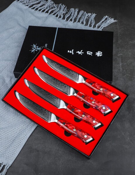 SANMUZUO Steak Knives Set of 4, Ultra Sharp Non Serrated