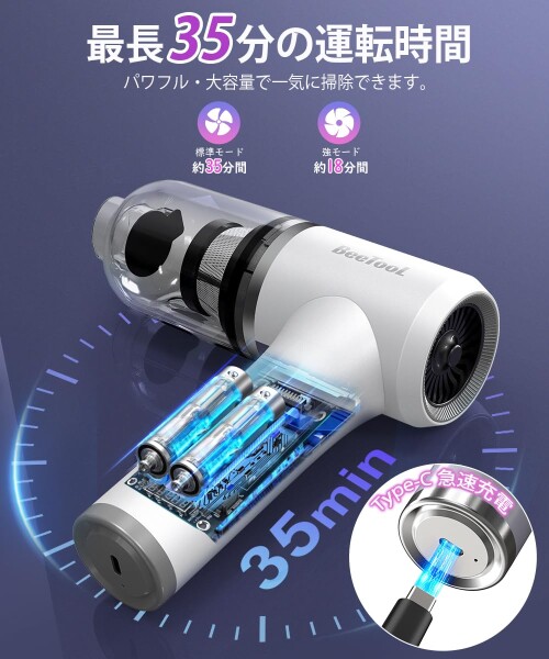 ハンディクリーナー 多機能 BeeTool 35000Pa 強力吸引力 車用