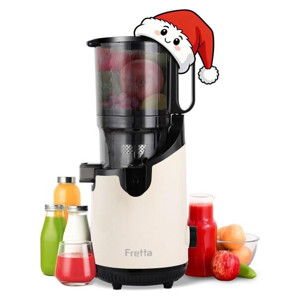 Fretta ジューサー 13cm広い投入口 1.8L大容量 スロージューサー