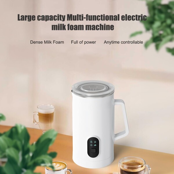 電動ミルク泡立て器 ステンレススチール 4 in 1 ホット/コールドフォームメーカー サイレント操作 400W ノンスティックインテリア BIZEWO ミルク泡立て器 電動 温冷ミルクスチーマー 4イン1 自動ミルク