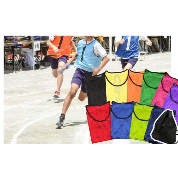 ロジック) ビブス セット 無地 番号無 ゼッケン 収納バッグ付き