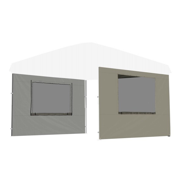 FIELDOOR 高耐水加工 ワンタッチタープテント 3.0ｍ×3.0m G03 専用サイドシート(横幕) (メッシュ窓付きタイプ/ライトベージュ)