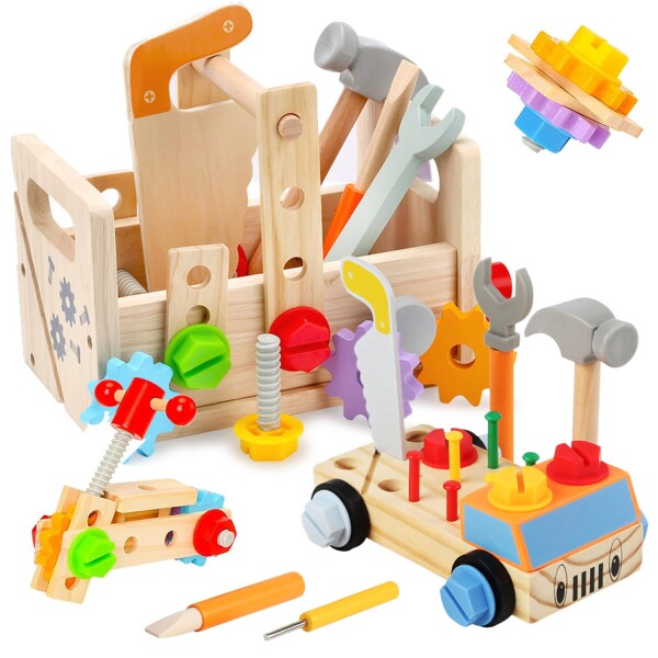 Jecimco 大工さん おもちゃ 木製 子供 知育玩具 DIY 組み立て おもちゃ