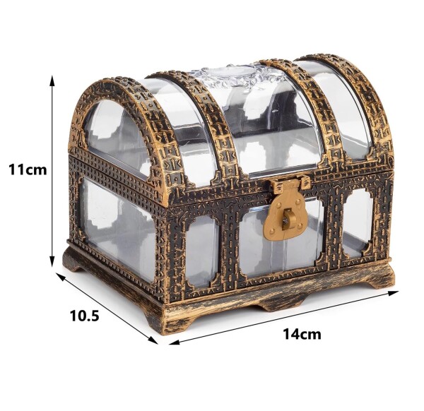 DIFEIUKI 海賊の宝箱 おもちゃ箱 鍵付き レトロ アンティーク風