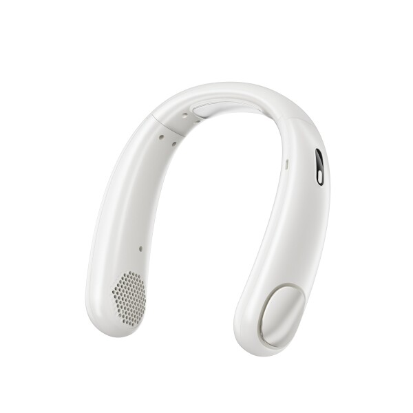 「2025年夏革新型?ネッククーラー」首掛け扇風機 ネックファン 羽根なし 携帯扇風機 涼感プレート搭載 静音設計 LCDディスプレイ付き 253g超軽量 携帯便利 強風 5段階風量調整 Type-C充電式