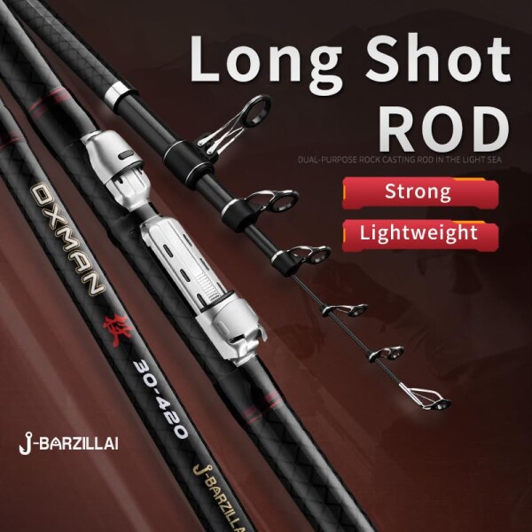 J-BARZILLAI OXMAN 伸縮釣り竿 3.6m 3.9m 4.2m 4.6m 5m ロングショット ポータブル 格納式 トラベルポール 24T 高炭素繊維 サーフ鯉竿遠投用ダムステンレススチール ガイド コルクハンドル バス サー