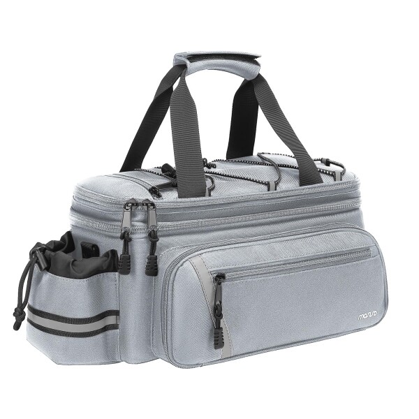 MOSISO 自転車 ラックバッグ、8L レインカバー付き、トランククーラー 断熱自転車リアシート袋、折り畳み式 パニアポーチ 2個付き、サイクリングバイク 後部座席 収納ポーチ カーゴサド