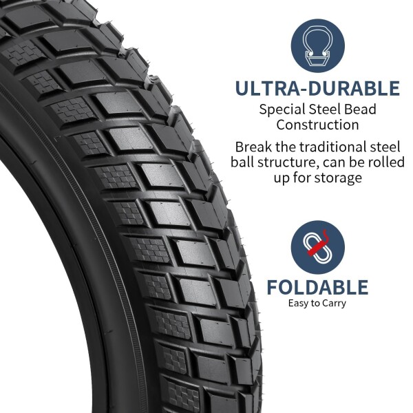 YunSCM 2本セット,20 4.0 タイヤ 60TPI 超耐久,20x4.0 98-406 自転車タイヤ + 20x4.0/4.5 チューブ 米式バルブ32mm,ファットバイクタイヤ 20x4.0,Y-910