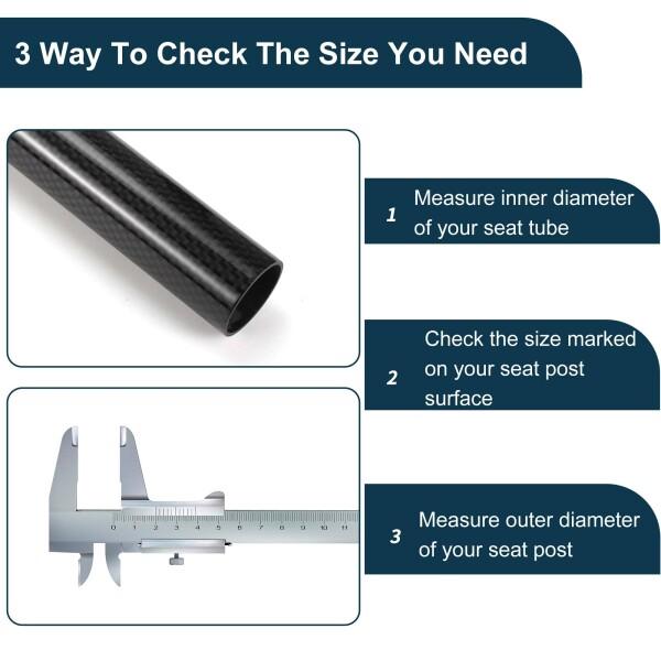 TUCKBOLD 自転車シートポスト ショック吸収 自転車サドルポスト シートチューブ グロスブラック 1個 34.9x550mm カーボンファイバー