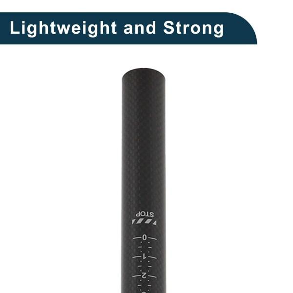 TUCKBOLD 自転車シートポスト ショック吸収 自転車サドルポスト シートチューブ グロスブラック 1個 22.2x400mm カーボンファイバー