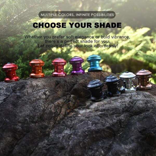 WFS NV.28 1インチ スレッドレスバイクヘッドセット - CNC合金 ISO 26.4mm クラウンレース シールドベアリング トップキャップとスターナット付き パープル