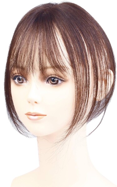 YOYO 部分ウィッグ 人毛100％ レディース 薄毛対策 通気性 縦長型 トップカバー 分け目専用 リアル人工頭皮 女性用 白髪隠し 軽量 ヘアピース 装着簡単 ネットサイズ4×13cm (ブラウン, 25cm,