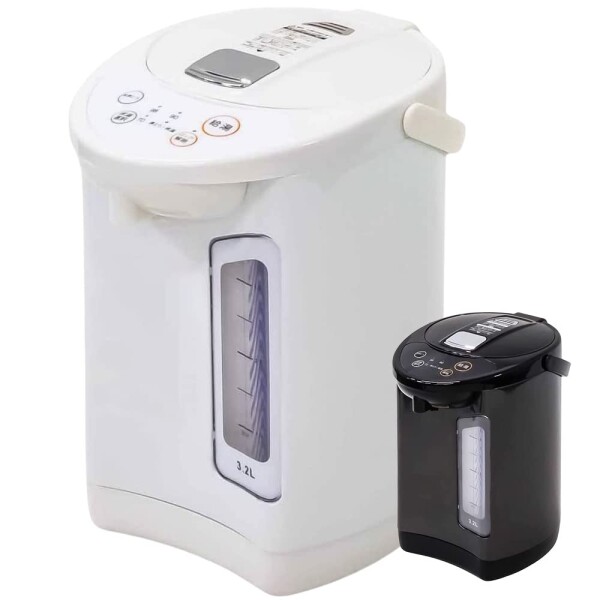 iimono117 電気ポット 保温機能付き ( 2.2L / 3.2L / 5L ) 片手給湯可能 3段階保温 小型 ポット ロックスイッチ マグネットプラグ フッ素コート加工 再沸騰 省エネ 保温 シンプル 湯沸かし 湯沸し