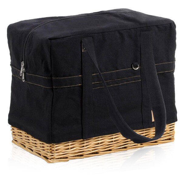 Morikuru(モリクル) 柳かご 保冷バッグ 大容量 約200×85×25mm 2Lボトル6本収納 保冷剤ポケット SG Wonder zone SG07-06 ブラック