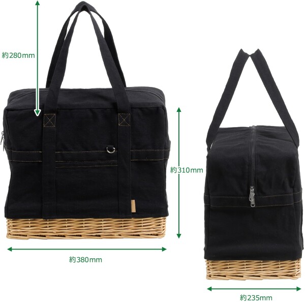 Morikuru(モリクル) 柳かご 保冷バッグ 大容量 約200×85×25mm 2Lボトル