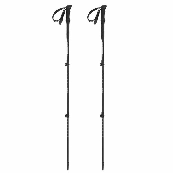 Naturehike トレッキングポール 登山ストック 軽量アルミ製 コンパクト 三段式伸縮 アルミ製 折り畳み(2個入り, 黒い)
