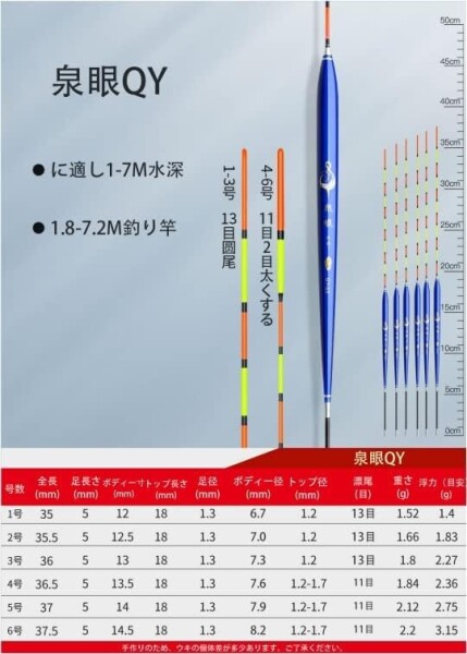 KINGKOO釣具 浮き へら ウキ へら浮き ヘラウキへら浮子 底釣り 全長 35〜37.5cm 6本 セット