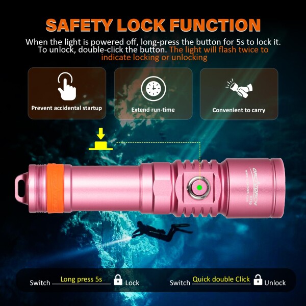 ORCATORCH D710 ダイビング 水中ライト3000ルーメンダイビングライト