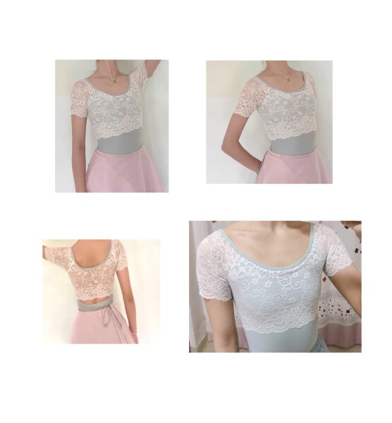 ProDance(プロダンス) レース ハーフカップ バレエ レオタード 背中開きタイプ PLHA005MA (アイスグリーン, XL) ProDance(プロダンス) レース ハーフカップ バレエ レオタード 背中