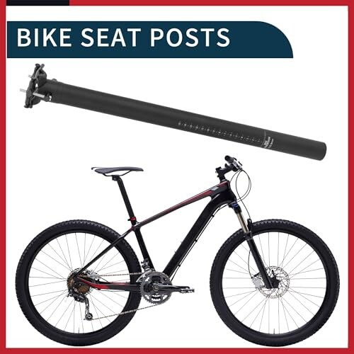 TUCKBOLD 自転車シートポスト 軽量 自転車サドルポスト シートチューブ マットブラック 1個 33.9x500mm カーボンファイバー